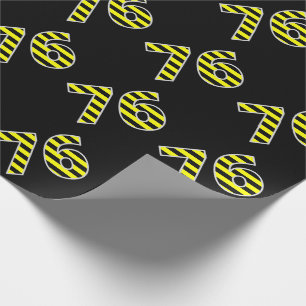 Papier Cadeau Gras, Black & Yellow Stripes 76 Numéro d'événement