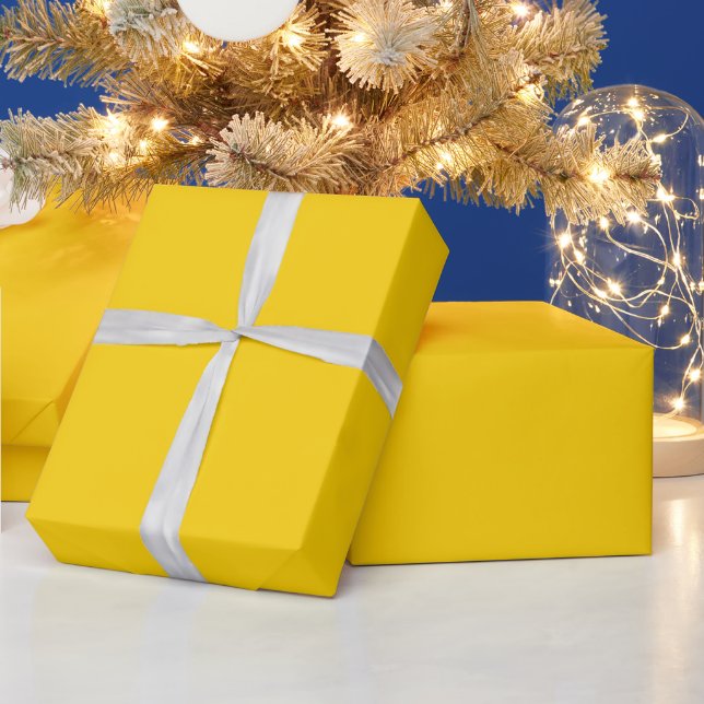 Papier Cadeau Gras et élégant canari brillant jaune clair couleu (Vacances)