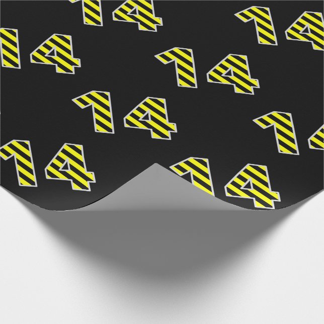 Papier Cadeau Gras, noirs et jaunes 14 # d'événement (Anniversai (Coin)