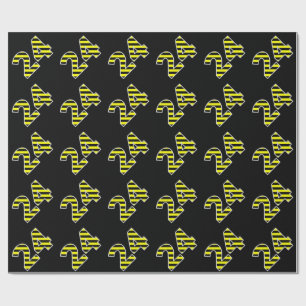 Papier Cadeau Gras, noirs et jaunes 24 N° d'événement (Anniversa