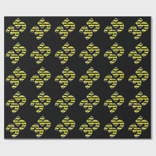 Papier Cadeau Gras, noirs et jaunes 35 # d'événement (Anniversai