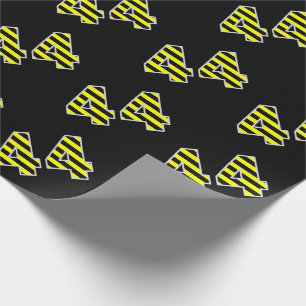 Papier Cadeau Gras, noirs et jaunes 44 N° d'événement (Anniversa
