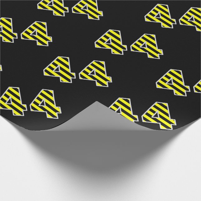 Papier Cadeau Gras, noirs et jaunes 44 N° d'événement (Anniversa (Coin)