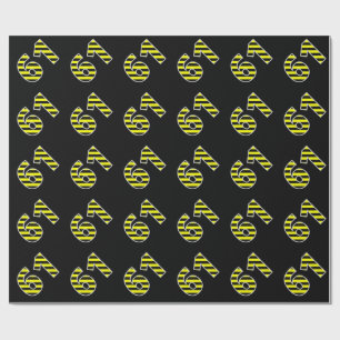 Papier Cadeau Gras, noirs et jaunes 61 N° d'événement (Anniversa