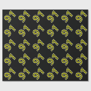 Papier Cadeau Gras, noirs et jaunes 91 N° d'événement (Anniversa