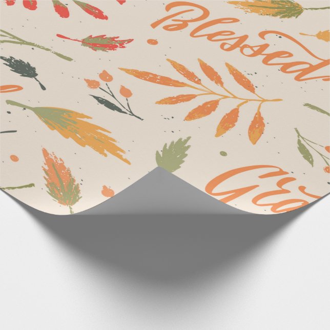 Papier Cadeau Grateful & Thankful Automne Letters (Coin)