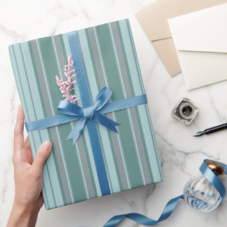 Papier Cadeau Gray Cyan Chevron Stripes