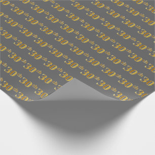 Papier Cadeau Gray, Faux Gold 30e (Trentième) Événement