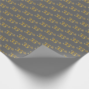 Papier Cadeau Gray, Faux Gold 35e (Trente-cinquième)