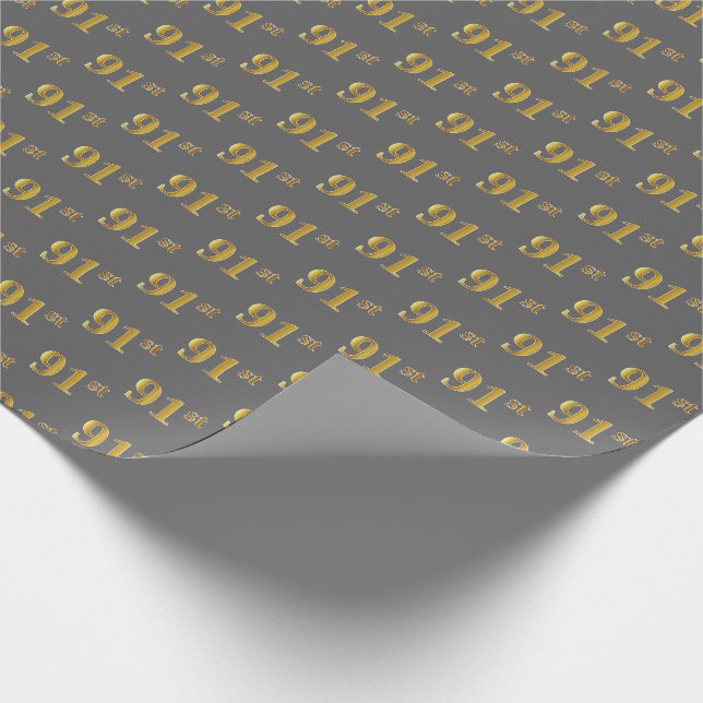 Papier Cadeau Gray, Faux Gold 91e (Quatre-vingt-onze) (Coin)