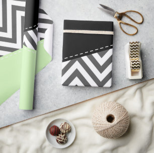 Papier Cadeau Gray Zigzag, Gray Chevron, Zigzag Pattern, Mint