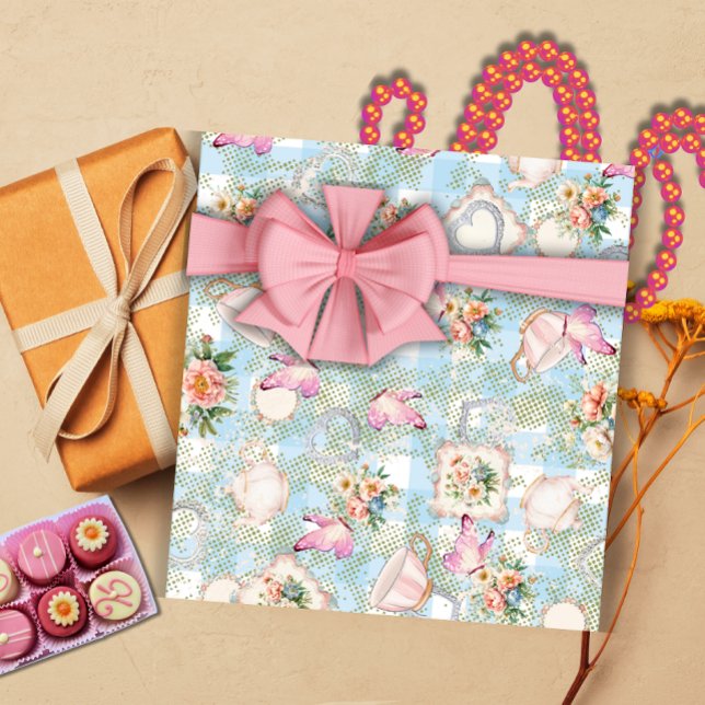 Papier Cadeau Green and Blue Garden Party (Elegant enough for that sweet sixteen, anniversary or just because.)