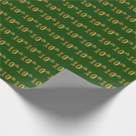 Papier Cadeau Green, Faux Gold 10e (Dixième) événement