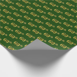 Papier Cadeau Green, Faux Gold 60e (Soixantième)