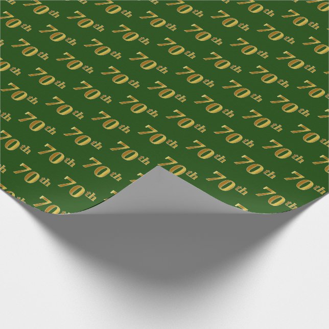 Papier Cadeau Green, Faux Gold 70e (Seveneth) (Coin)