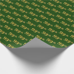 Papier Cadeau Green, Faux Gold 99e (Quatre-vingt-dix-neuvième)