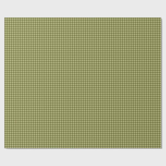 Papier Cadeau Green micro gingham plaid pattern gift wrap (Plat)