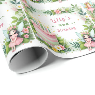 Papier Cadeau Green Pastel Fairy Anniversaire -