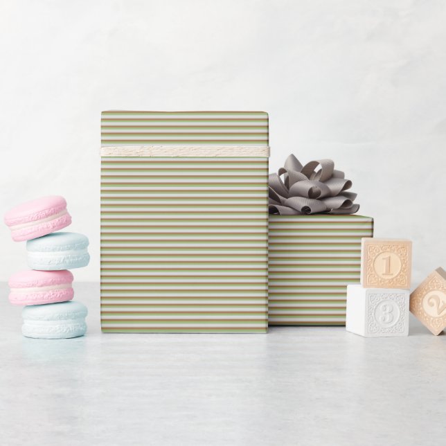Papier Cadeau Green Stripes Élégant Moderne & mignon Cadeau d'an (Baby Shower)