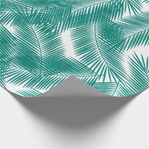 Papier Cadeau Green Tropical Palm Feuille Motif