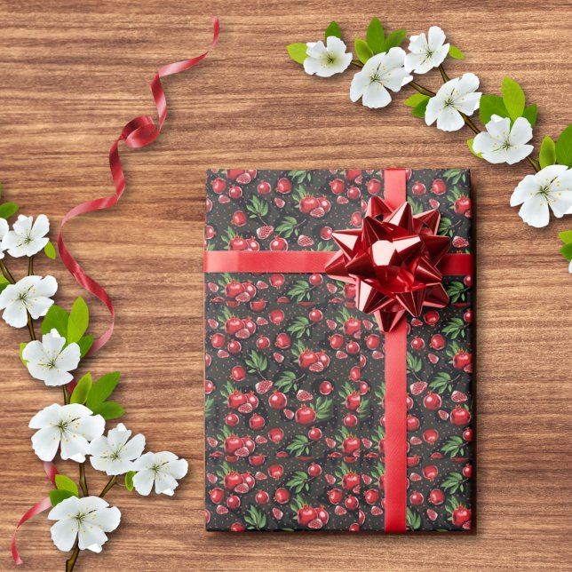 Papier Cadeau Grenade sur Rosh Hashanah juif noir (Créateur téléchargé)