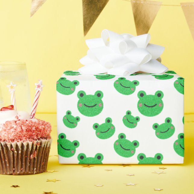 Papier Cadeau Grenouille fête d'anniversaire Croaking Green Part (Fête d'anniversaire)