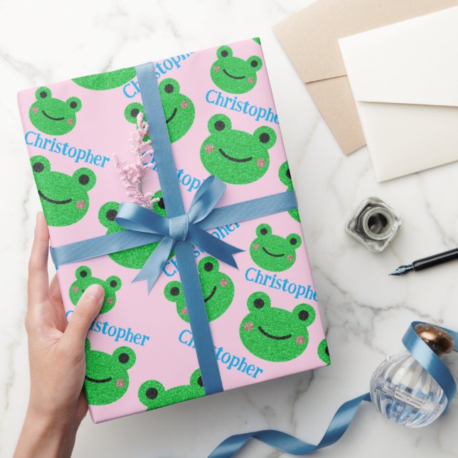 Papier Cadeau Grenouille Motif rose douce vie (Cadeaux)