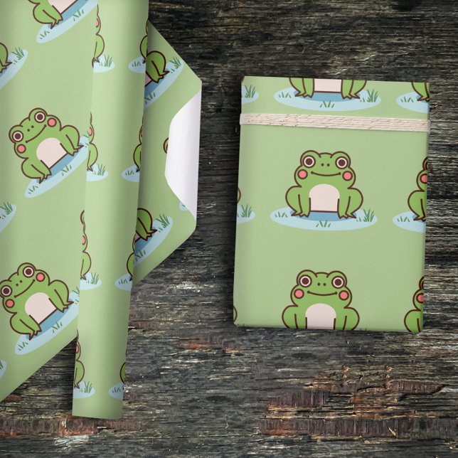 Papier Cadeau Grenouille mûre (Cute Frog Wrapping Paper)