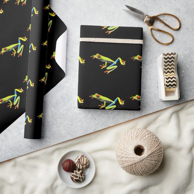 Papier Cadeau Grenouille peinte aux yeux rouges (Artisanat)