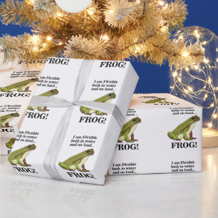 Papier Cadeau Grenouille Verte Drôle