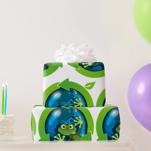 Papier Cadeau Grenouille verte Terre