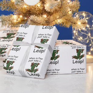 Papier Cadeau Grenouille volante faisant un saut lorsqu'elle a p