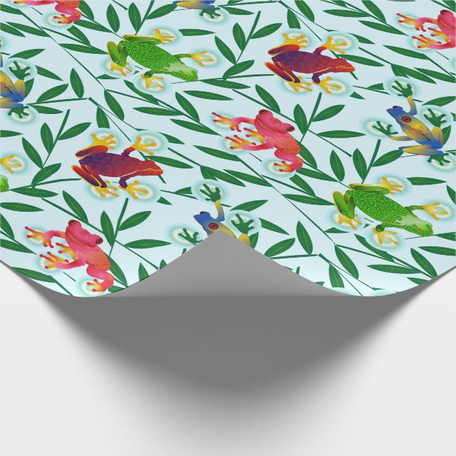 Papier Cadeau Grenouilles Bambous Forêt Tropicale Pluviale (Coin)