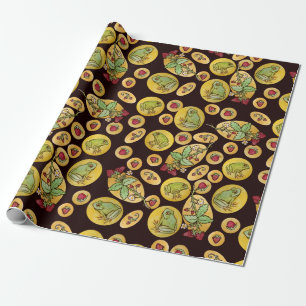 Papier Cadeau Grenouilles fraises pour toujours