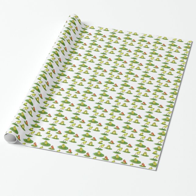 Papier Cadeau Grenouilles sans couture (Déroulé)