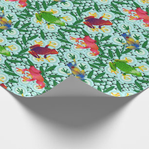 Papier Cadeau Grenouilles tropicales Bambou