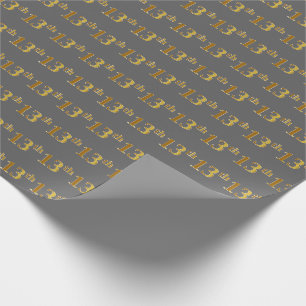 Papier Cadeau Grey, Faux Gold 13e (treizième) événement