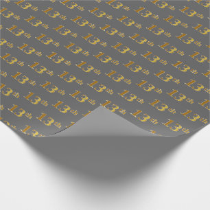 Papier Cadeau Grey, Faux Gold 13e (treizième) événement
