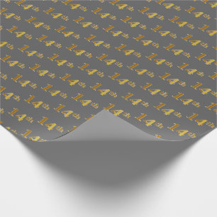 Papier Cadeau Grey, Faux Gold 14e (quatorzième) événement