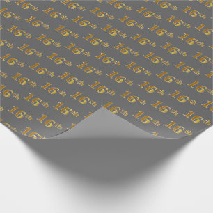 Papier Cadeau Grey, Faux Gold 16e (seizième) événement