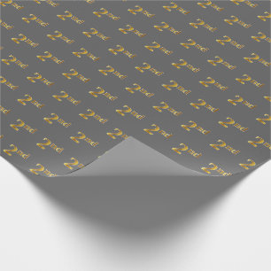 Papier Cadeau Grey, Faux Gold 2e (deuxième) Enveloppement d'évén