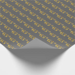 Papier Cadeau Grey, Faux Gold 65e (Soixante-cinquième)