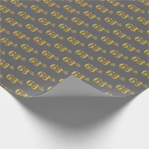 Papier Cadeau Grey, Faux Gold 68e (Soixante-huitième)