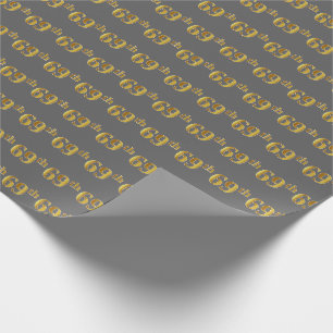 Papier Cadeau Grey, Faux Gold 69e (Soixante-Neuvième)