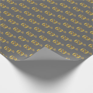 Papier Cadeau Grey, Faux Gold 69e (Soixante-Neuvième)