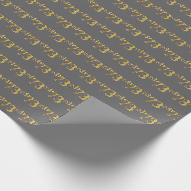 Papier Cadeau Grey, Faux Gold 73e (Soixante-treizième) (Coin)