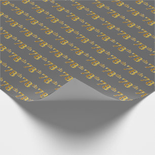 Papier Cadeau Grey, Faux Gold 78e (Soixante-dix-huitième)