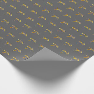 Papier Cadeau Grey, Faux Gold 7th (Septième) Event Wrapper Paper