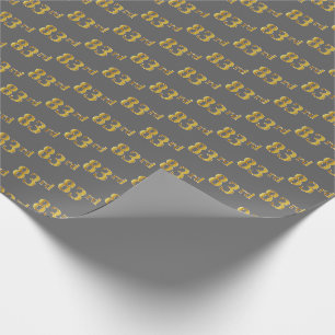 Papier Cadeau Grey, Faux Gold 83e (Quatre-vingt-troisième)
