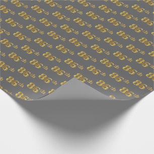 Papier Cadeau Grey, Faux Gold 86e (Quatre-vingt-sixième)